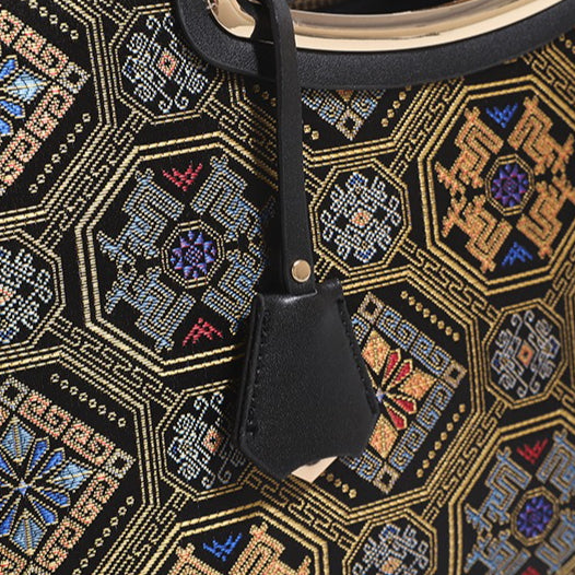 Luxurious Vegan Eco-Leather Jacquard Clutch Bag