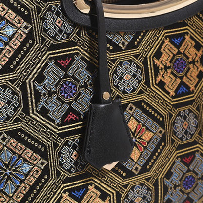 Luxurious Vegan Eco-Leather Jacquard Clutch Bag