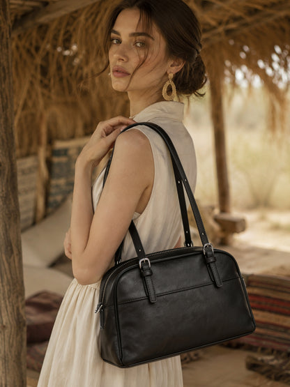 Mellow Rustic Genuine Leather Boston Clutch Bag