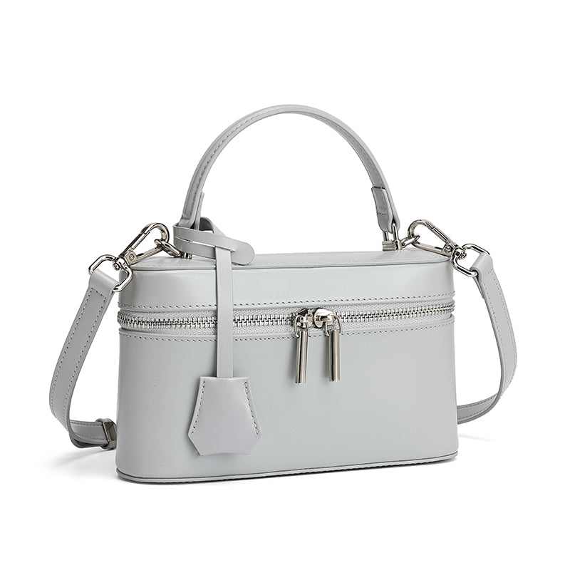 Bolso clutch cuadrado minimalista de cuero genuino