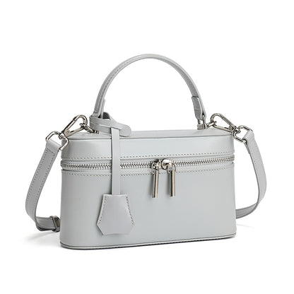 Bolso clutch cuadrado minimalista de cuero genuino