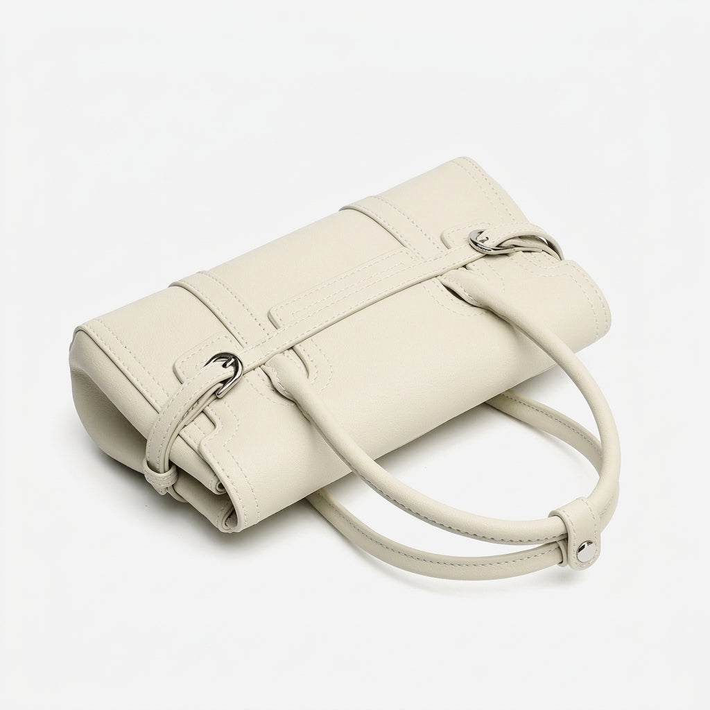 Sleek Genuine Leather Flap Satchel Clutch Bag