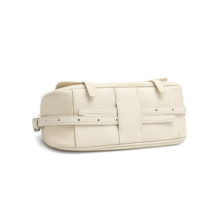 Mellow Pebbled Genuine Leather Flap Baguette Clutch Bag