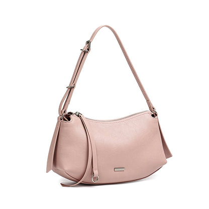 Elegant Genuine Leather Crescent Clutch Bag