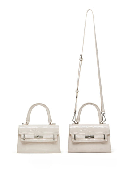 Minimalist Crocodile Pattern Handheld Genuine Leather Crossbody Bag