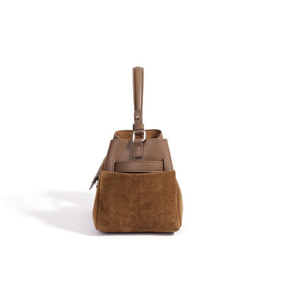 Effortless Suede Genuine Leather Bucket Clutch Bag