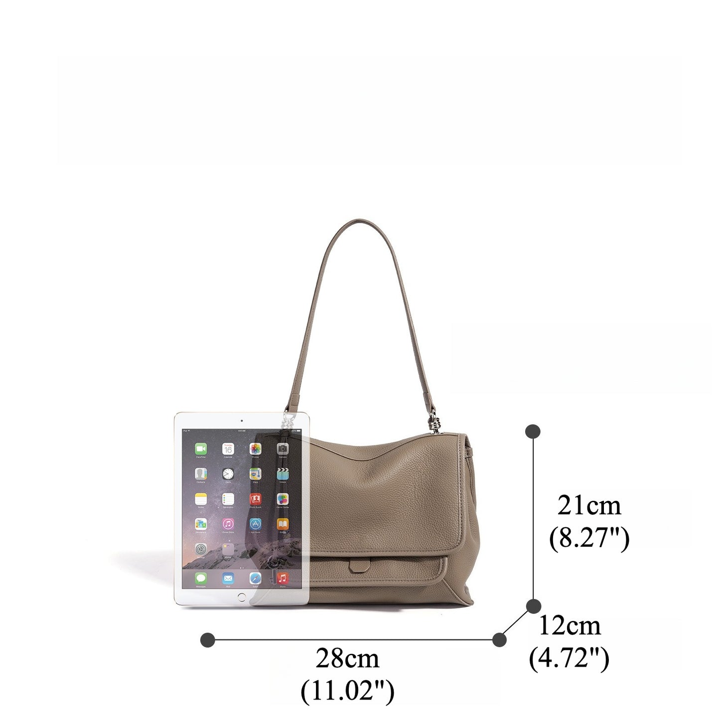 Slouchy Supple Genuine Leather Flap Messenger Clutch Bag