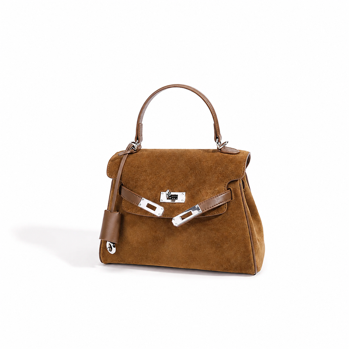 Retro Suede Genuine Leather Kelly Clutch Bag