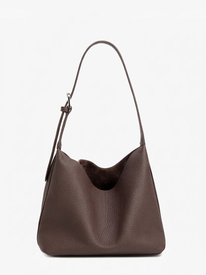 Borsa hobo a secchiello versatile in vera pelle con tracolla regolabile