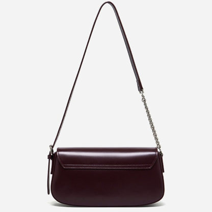 Minimalist Vintage Genuine Leather Baguette Saddle Bag