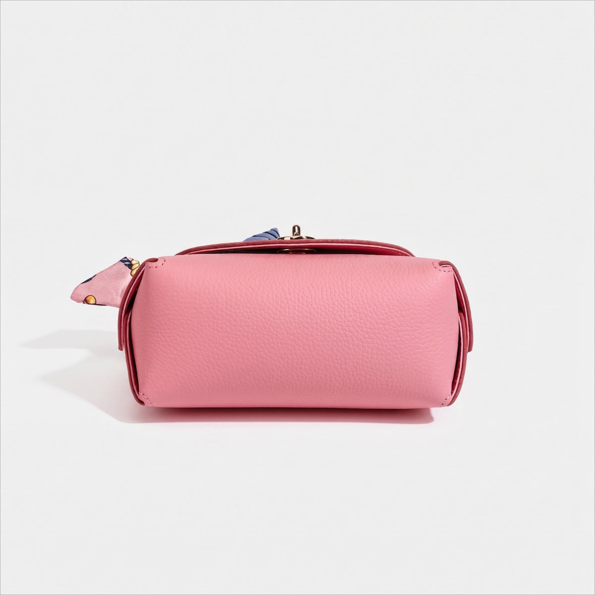 Borsa elegante retrò a spalla e tracolla in vera pelle con catena e foulard di seta