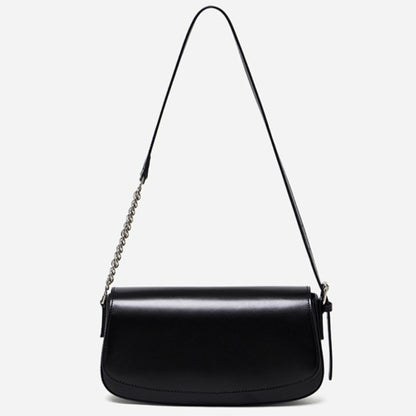 Minimalist Vintage Genuine Leather Baguette Saddle Bag