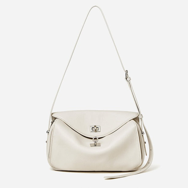 Silky Matte Genuine Leather Envelope Flap Clutch Bag