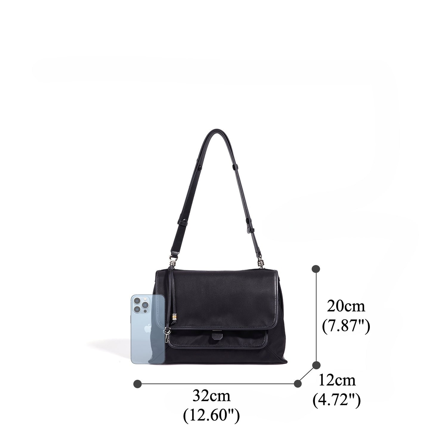 Sleek Nylon Flap Messenger Clutch Bag