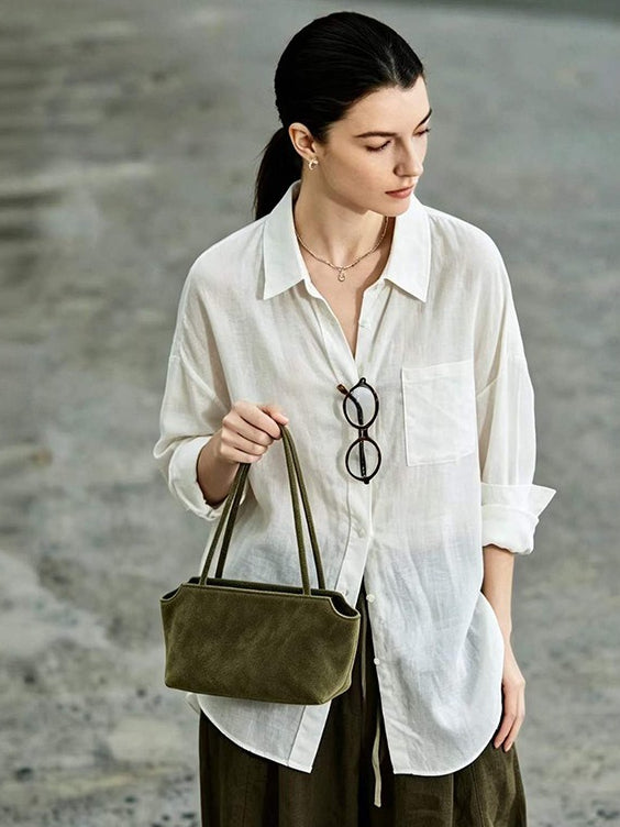 Vintage Suede Leather Clutch Bag