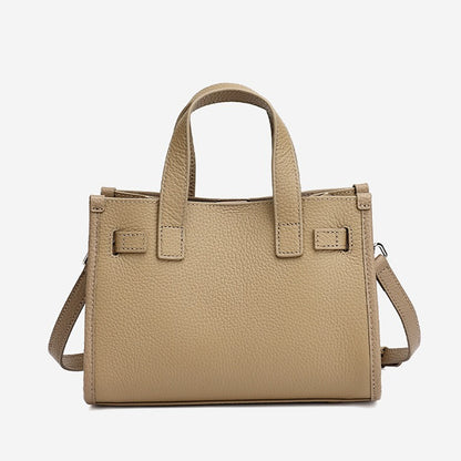 Minimalist Pebbled Genuine Leather Kelly Clutch Bag with Metal Turn Lock