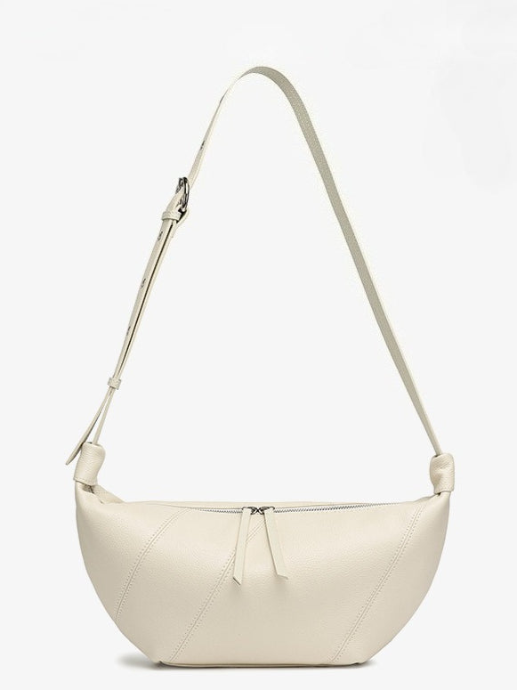 Effortless Genuine Leather Crossbody Dumpling Bag