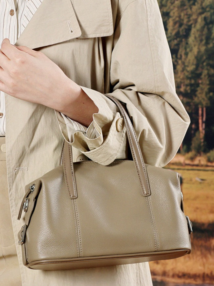 Supple Pebbled Texture Genuine Leather Pillow Clutch Bag