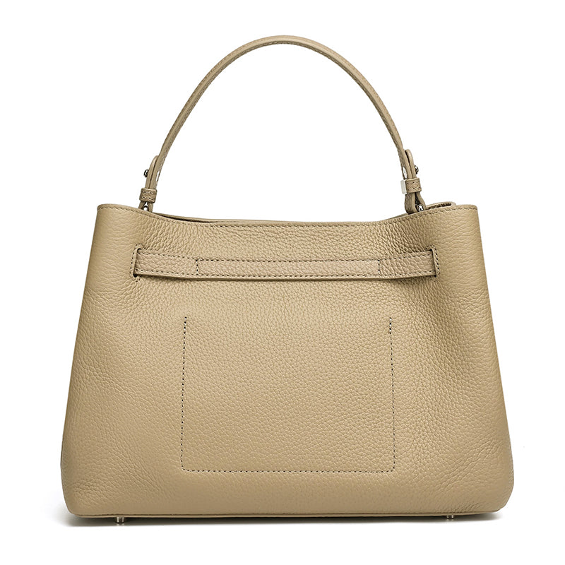 Sleek Genuine Leather Satchel Clutch Bag