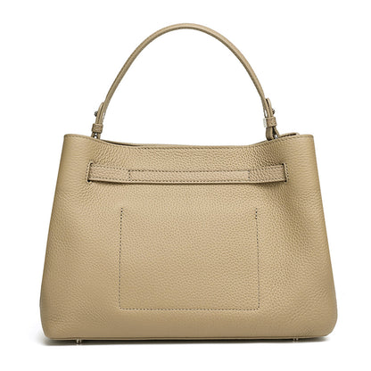 Sleek Genuine Leather Satchel Clutch Bag