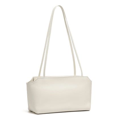 Minimalist Genuine Lambskin Leather Baguette Clutch Bag