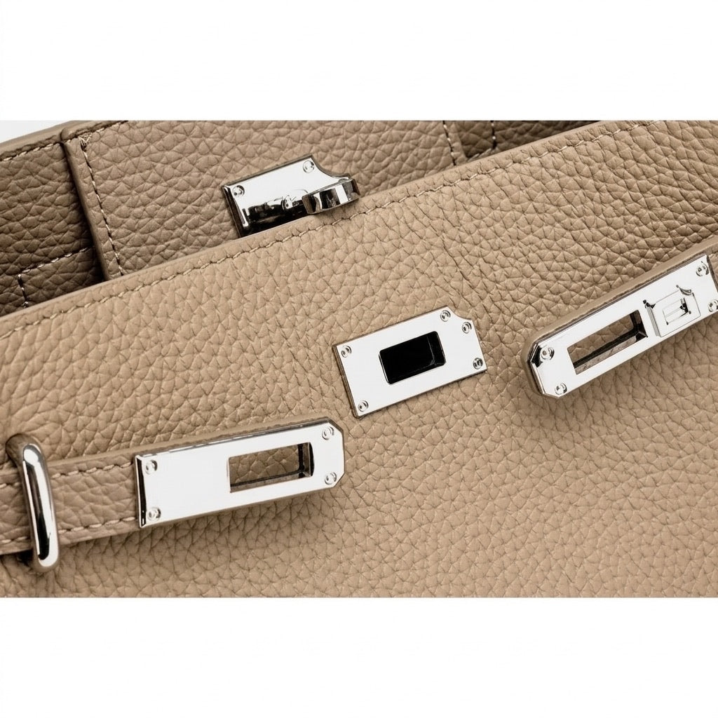 Sleek Genuine Leather Satchel Clutch Bag