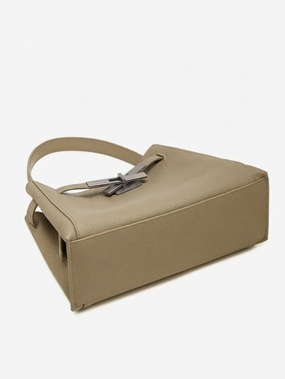 Ampia borsa tote a secchiello versatile in vera pelle Kelly sofisticata