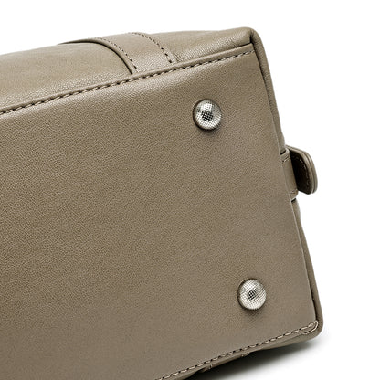 Effortless Genuine Leather Commuter Boston Clutch Bag