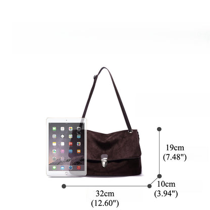 Vintage Luxe Suede Genuine Leather Clutch Bag