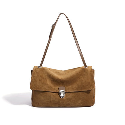 Vintage Luxe Suede Genuine Leather Clutch Bag