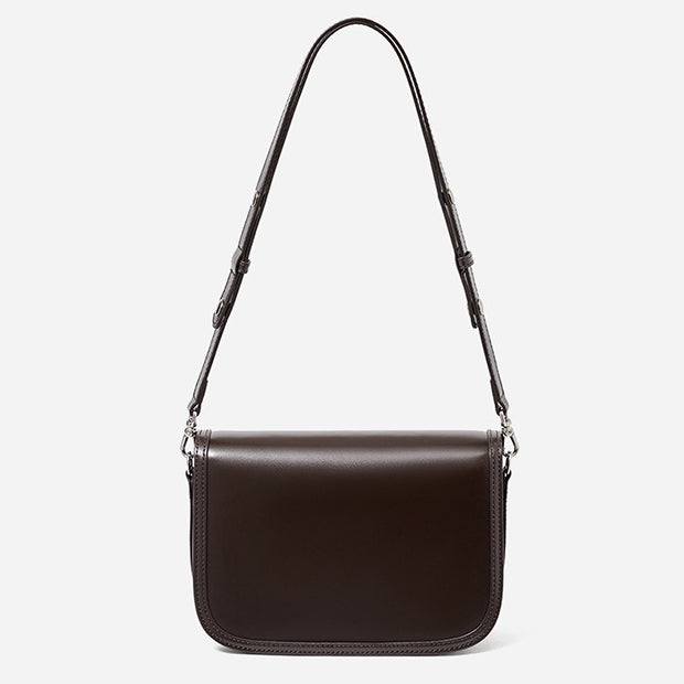 Vintage Sleek Plain Cowhide Genuine Leather Shoulder Messenger Bag