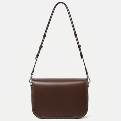 Borsa vintage a spalla e messenger in vera pelle liscia di vacchetta