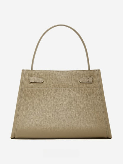 Sophisticated Kelly Genuine Leather Large Capacity Versatile Bucket Tote Bag