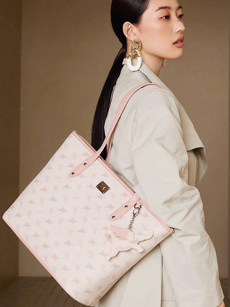 Sac à main épaule fourre-tout monogramme vintage de luxe grand éléphant volant