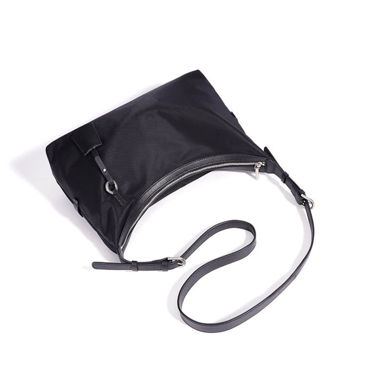 Slouchy Crescent Nylon Hobo Clutch Bag