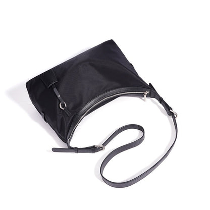 Slouchy Crescent Nylon Hobo Clutch Bag
