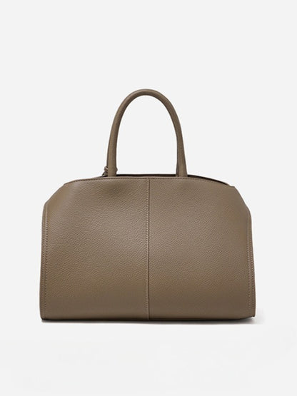 Luxury Retro Genuine Leather Lychee Pattern Double Buckle Tote Crossbody Bag