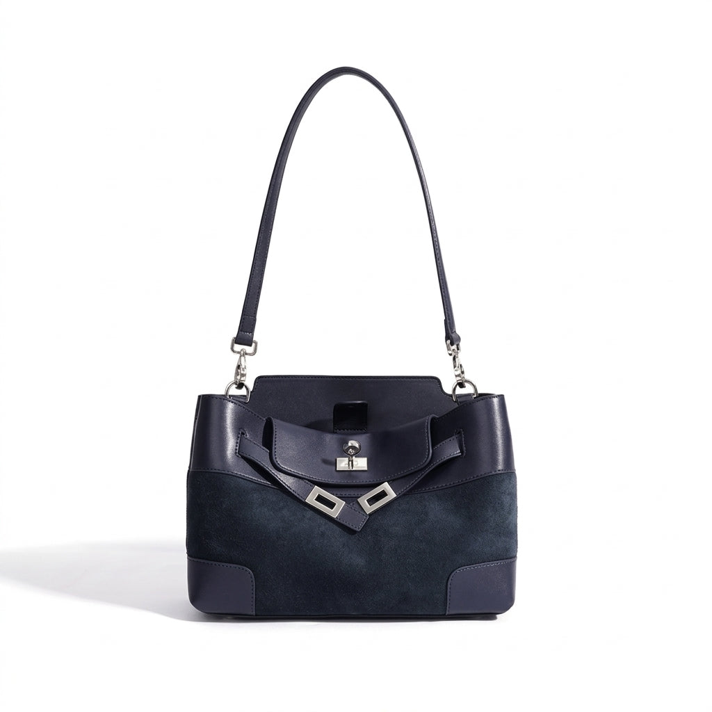 Geantă clutch lejeră din piele întoarsă naturală