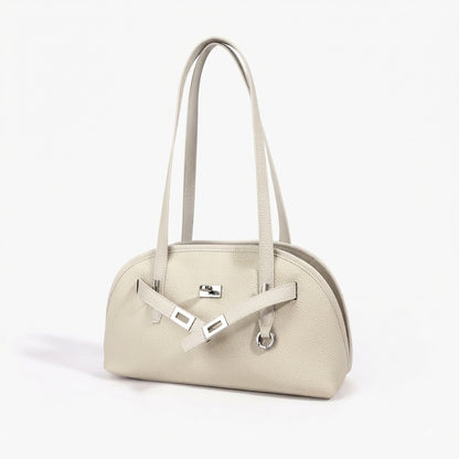 Borsa pochette a mezzaluna capiente in vera pelle dai colori vivaci