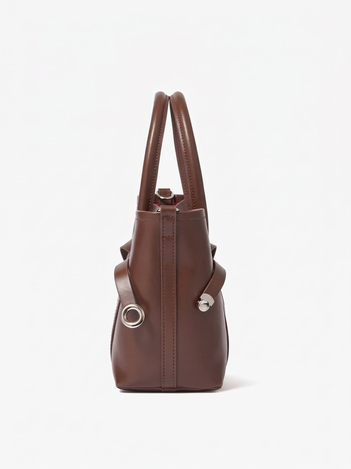 Ampia borsa tote a tracolla in pelle bovina semplice di lusso italiano