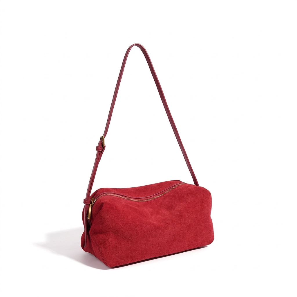 Vintage Suede Genuine Leather Clutch Bag