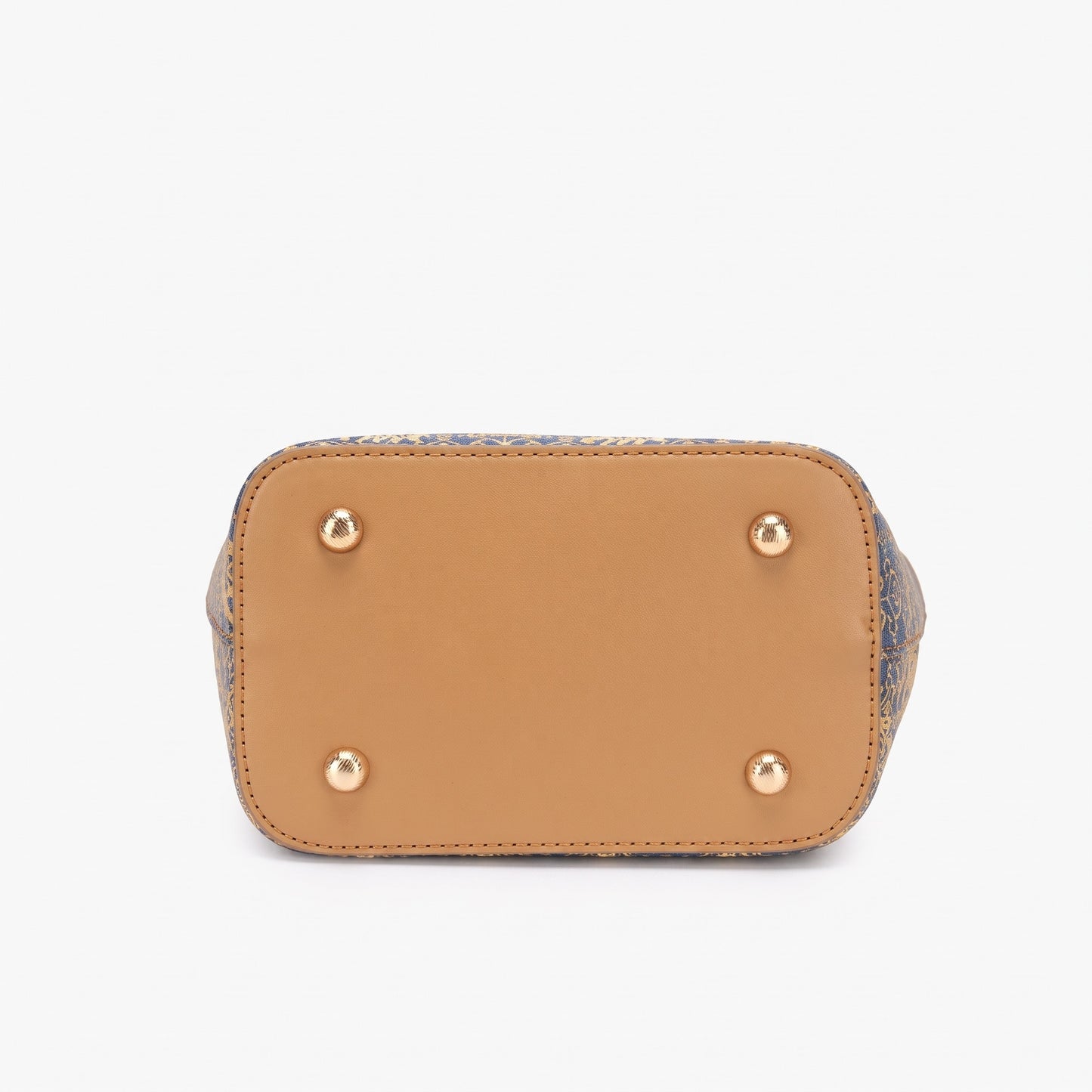 Refined Golden Elephant Motif Vegan Eco-Leather Bucket Clutch Bag