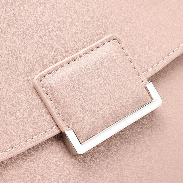Chic Genuine Leather Square Flap Clutch Bag