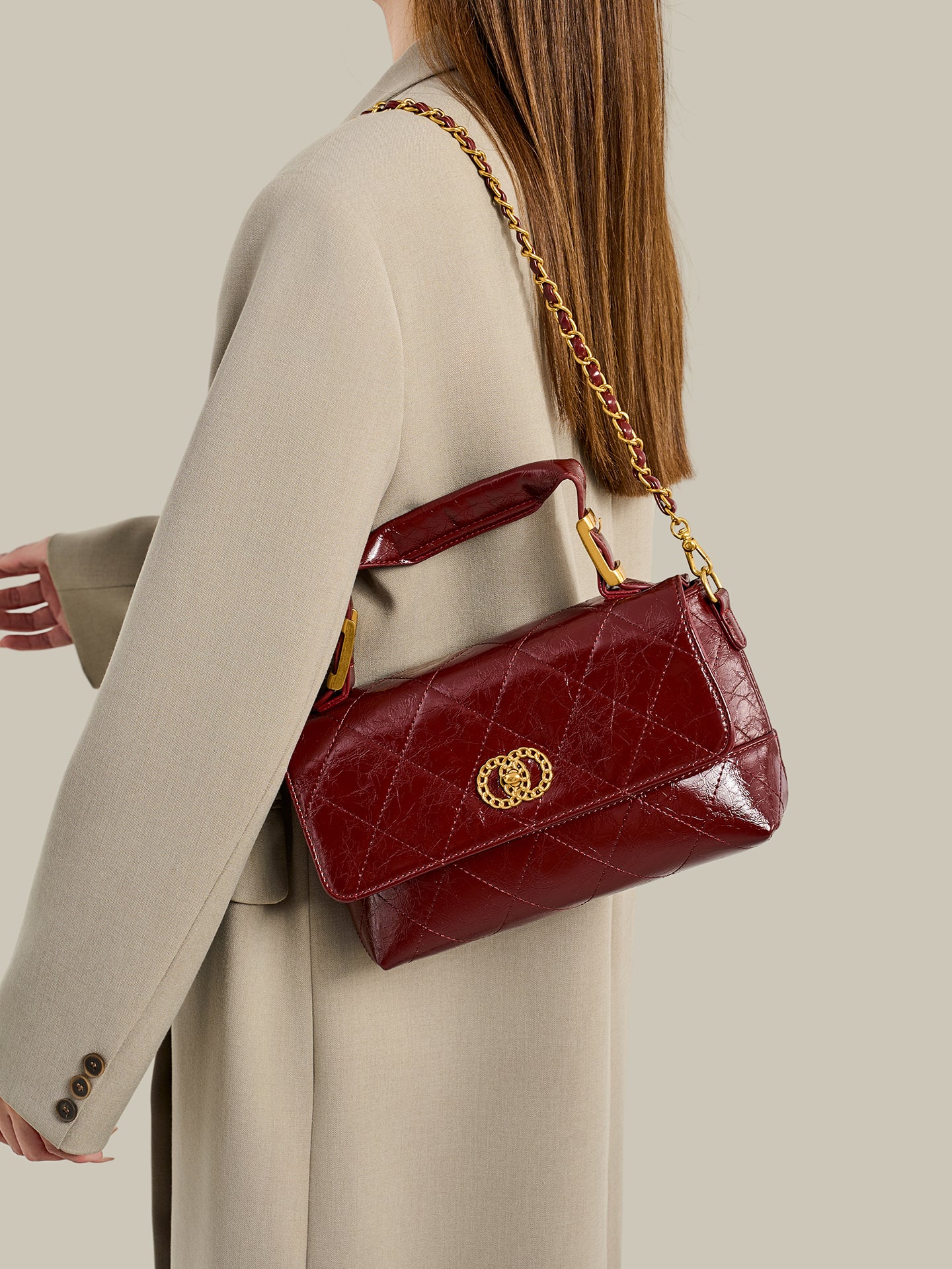 Radiant Quilted Vegan Eco-Leather Satchel Crossbody Bag