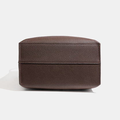 Timeless Large Capacity Soft Genuine Leather Bucket Shoulder Bag