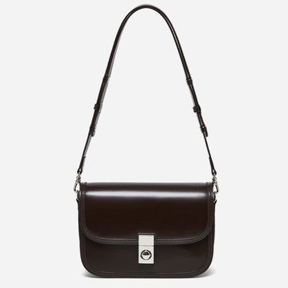 Vintage Sleek Plain Cowhide Genuine Leather Shoulder Messenger Bag