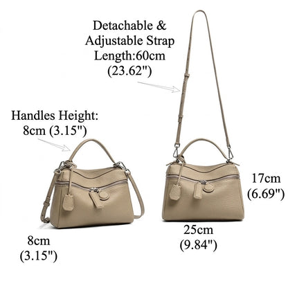 Chic Genuine Leather Square Pillow Clutch Bag