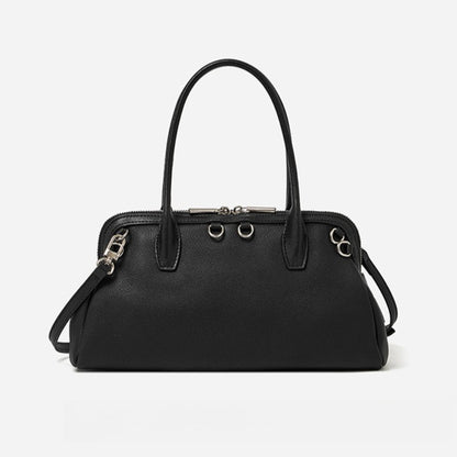 Defined Genuine Leather Boston Clutch Bag