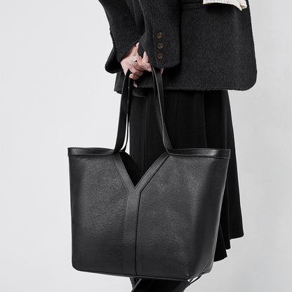 Herbstliche Tragetasche aus echtem Leder im koreanischen Stil