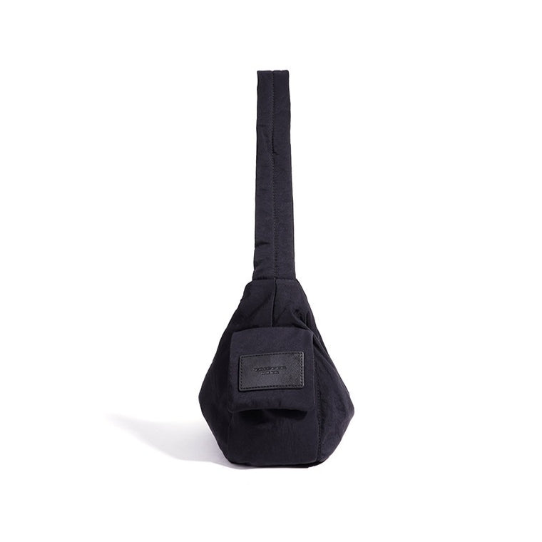 Minimalist Slouchy Nylon Shoulder Clutch Bag